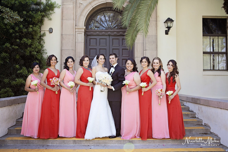 chaffy high school portraits, ontario wedding, chino hills wedding, catholic wedding, peach wedding, los serranos country club wedding, southern california wedding, so cal wedding, inland empire wedding, romantic wedding, irises designs, grey suits, elegant white bouquet