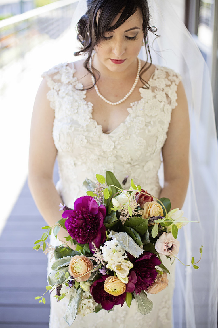 whittier wedding, whittier historic train station, whittier radisson, catholic wedding, st mary's wedding, vintage wedding, red wedding, red and grey wedding, black and white wedding photos, alley way photos, spring bouquet, romantic wedding photos