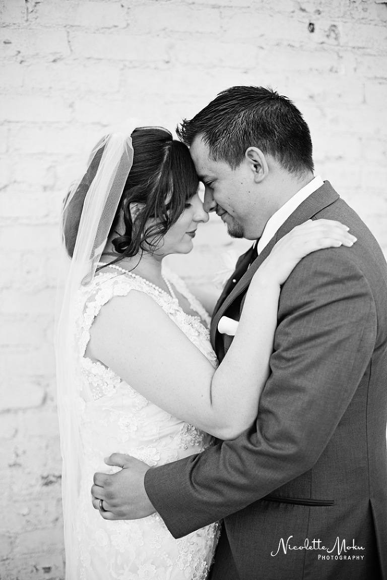 whittier wedding, whittier historic train station, whittier radisson, catholic wedding, st mary's wedding, vintage wedding, red wedding, red and grey wedding, black and white wedding photos, alley way photos, spring bouquet, romantic wedding photos