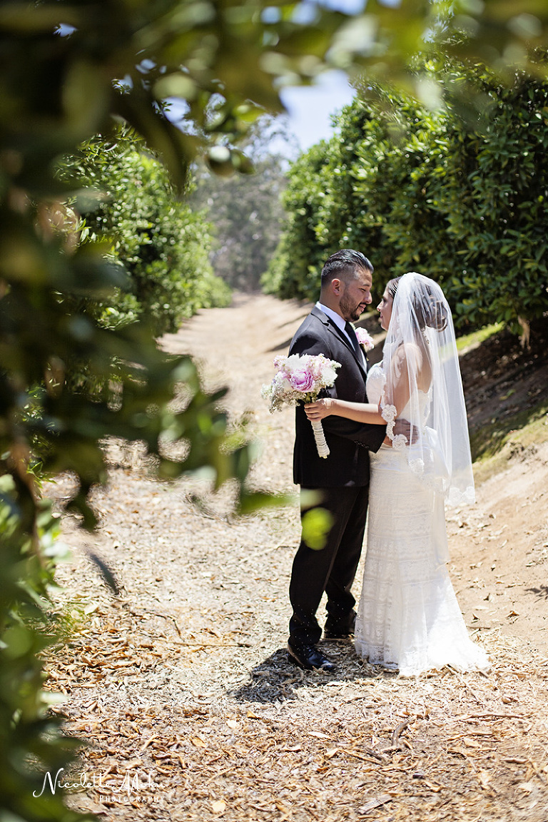 Riverside wedding, outdoor wedding, intimate wedding, diy wedding, homemade bouquet, citrus historical park wedding, I.E wedding, small wedding, california state historical park, orange grove wedding, citrus grove wedding, summer wedding, I.E wedding photographer, Riverside wedding photographer, Nicolette Moku Photography wedding, peony bouquet, Inland Empire wedding photographer, black and white wedding photos
