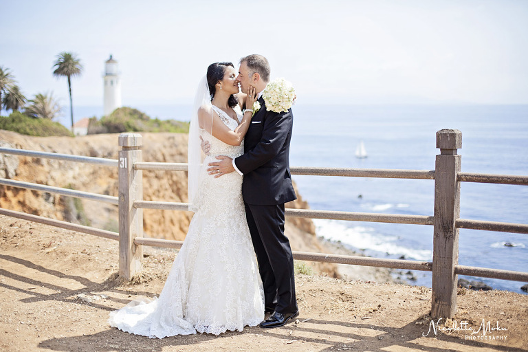 Palos Verdes wedding, glass chapel wedding, wayfarer's chapel wedding, vintage wedding, travel theme wedding, blue wedding, lace wedding gown, ivanka trump wedding shoes, queen mary wedding, queen mary grand salon wedding, san vicente park wedding portraits, beach view wedding, southern california wedding, black and white wedding photos, fun and classy wedding, lace wedding dress, hydrangea flower arrangements, unique wedding theme, southern california wedding photographer, los angeles wedding photographer, long beach wedding photographer, palos verdes wedding photographer