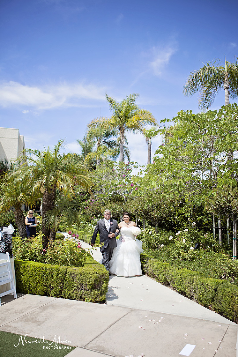 newport beach wedding, orange county wedding, outdoor wedding, gazebo wedding, newport beach marriott hotel & spa wedding, events by robin, tavola linen, gorgeous wedding cake, pink and grey wedding, summer wedding, southern california wedding, dave forsythe, ashley forsythe, betsey johnson wedding shoes, first look, white peony wedding bouquet, hotel wedding, orange county wedding photographer, newport beach wedding photographer, los angeles wedding photographer