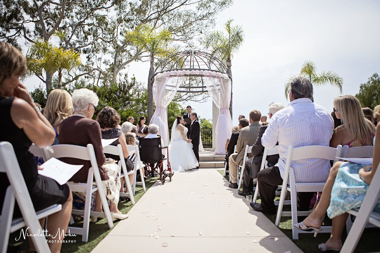 newport beach wedding, orange county wedding, outdoor wedding, gazebo wedding, newport beach marriott hotel & spa wedding, events by robin, tavola linen, gorgeous wedding cake, pink and grey wedding, summer wedding, southern california wedding, dave forsythe, ashley forsythe, betsey johnson wedding shoes, first look, white peony wedding bouquet, hotel wedding, orange county wedding photographer, newport beach wedding photographer, los angeles wedding photographer