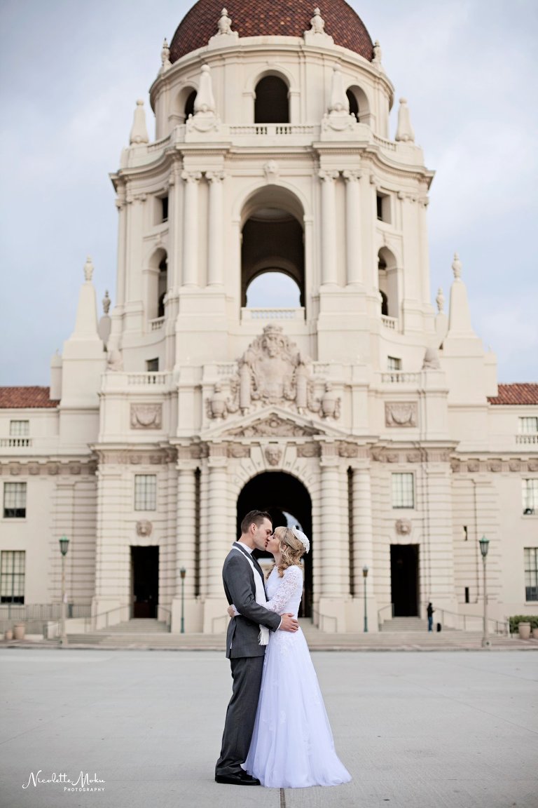 pasadena wedding, pasadena city  hall wedding, pasadena city hall portraits, pasadena wedding photographer, la wedding photographer, los angeles wedding photographer, whittier wedding photographer, garden wedding photos, classic wedding photos, conservative wedding photos, vintage inspired wedding dress, timeless wedding portraits
