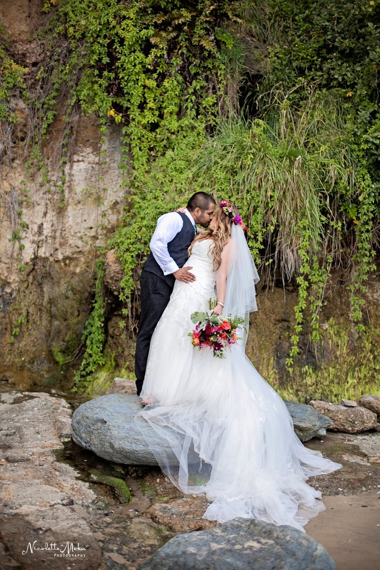 beach trash the dress, beach wedding, elaine traches, flower crown wedding photos, formal wedding portraits on the beach, laguna beach family photographer, laguna beach wedding, laguna beach wedding photographer, oc wedding photographer, orange county wedding photographer, outdoor wedding, tide pool wedding photos, trash the dress, trash the dress session, water trash the dress, wedding photos in the water, wedding photos on the beach, whimsical wedding portraits