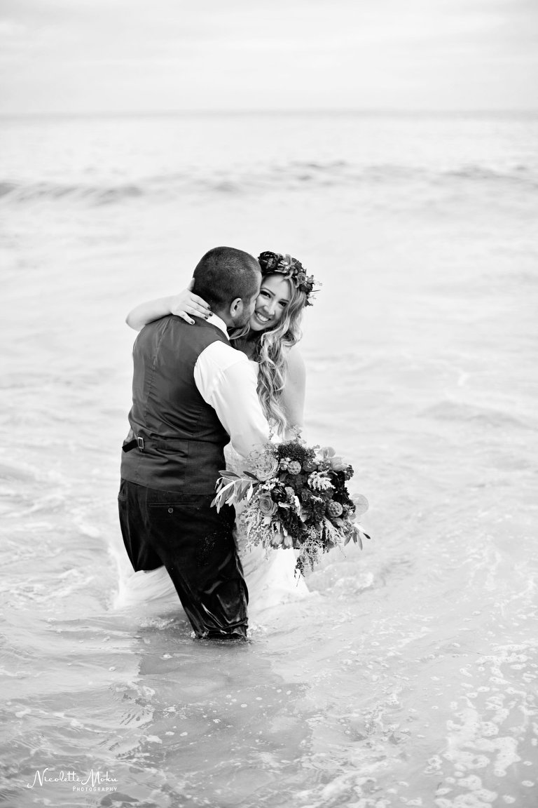beach trash the dress, beach wedding, elaine traches, flower crown wedding photos, formal wedding portraits on the beach, laguna beach family photographer, laguna beach wedding, laguna beach wedding photographer, oc wedding photographer, orange county wedding photographer, outdoor wedding, tide pool wedding photos, trash the dress, trash the dress session, water trash the dress, wedding photos in the water, wedding photos on the beach, whimsical wedding portraits