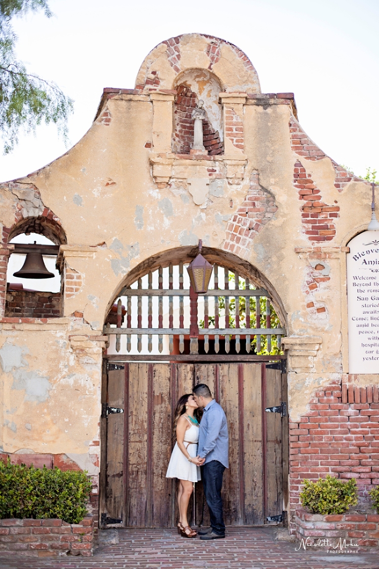 outdoor engagement session, pasadena city hall wedding, pasadena city hall wedding portraits, pink wedding, romantic engagement photos, san gabriel mission, san gabriel mission engagement, san gabriel photographer, san gabriel playhouse, san gabriel playhouse engagement, spanish engagement session, sunlit engagement session, sunset engagement photos, water fountain, whittier engagement photographer, whittier photographer, whittier wedding photographer, san gabriel engagement session, san gabriel photographer, golden hour engagement, golden light, sunset photos, sunset engagement