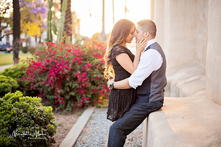 outdoor engagement session, pasadena city hall wedding, pasadena city hall wedding portraits, pink wedding, romantic engagement photos, san gabriel mission, san gabriel mission engagement, san gabriel photographer, san gabriel playhouse, san gabriel playhouse engagement, spanish engagement session, sunlit engagement session, sunset engagement photos, water fountain, whittier engagement photographer, whittier photographer, whittier wedding photographer, san gabriel engagement session, san gabriel photographer, golden hour engagement, golden light, sunset photos, sunset engagement
