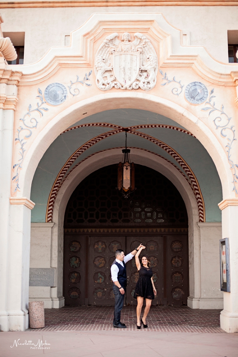outdoor engagement session, pasadena city hall wedding, pasadena city hall wedding portraits, pink wedding, romantic engagement photos, san gabriel mission, san gabriel mission engagement, san gabriel photographer, san gabriel playhouse, san gabriel playhouse engagement, spanish engagement session, sunlit engagement session, sunset engagement photos, water fountain, whittier engagement photographer, whittier photographer, whittier wedding photographer, san gabriel engagement session, san gabriel photographer, golden hour engagement, golden light, sunset photos, sunset engagement
