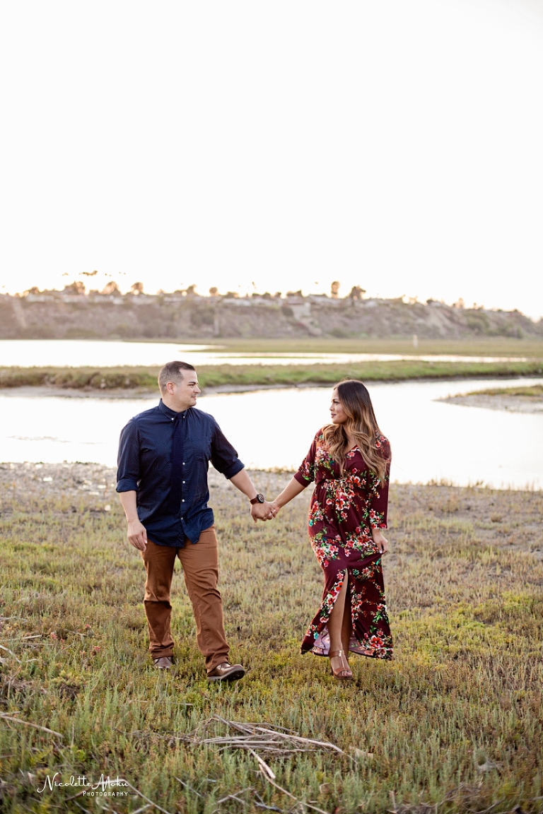 newport beach engagement photos, newport back bay engagement photos, nature preserve, nature preserve engagement, lifestyle engagement, sunset engagement photos, bay engagement photos, marsh, wetlands, wetland photos, newport back bay, orange county engagement photos, newport beach, southern california engagement photos, so cal engagement photos, lifestyle engagement photos, sunset engagement photos, golden hour, golden hour engagement photos, golden light, hazy engagement photos, orange county wedding photographer, seven4one wedding couple