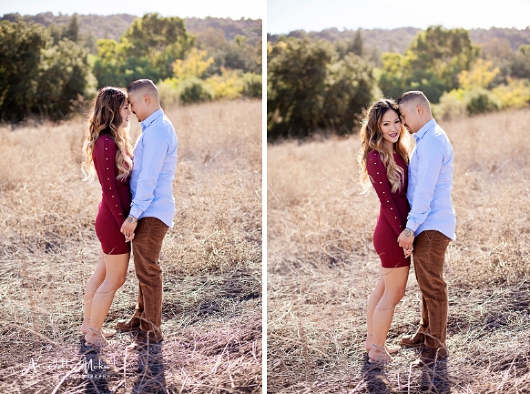 open field portraits, open field engagement session, warm sunny lit engagement, warm light photos, warm light engagement, whittier photographer, whittier engagement photographer, whittier wedding photographer, natural light photographer, lifestyle engagement photos