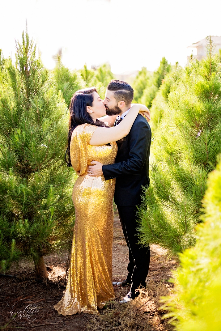 christmas portraits, christmas tree photos, peltzer pines, couple portraits, engagement photos, outdoor portraits, whittier photographer, whittier wedding photographer, whittier engagement photographer, natural light photographer, formal outdoor portraits