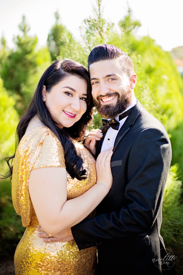 christmas portraits, christmas tree photos, peltzer pines, couple portraits, engagement photos, outdoor portraits, whittier photographer, whittier wedding photographer, whittier engagement photographer, natural light photographer, formal outdoor portraits