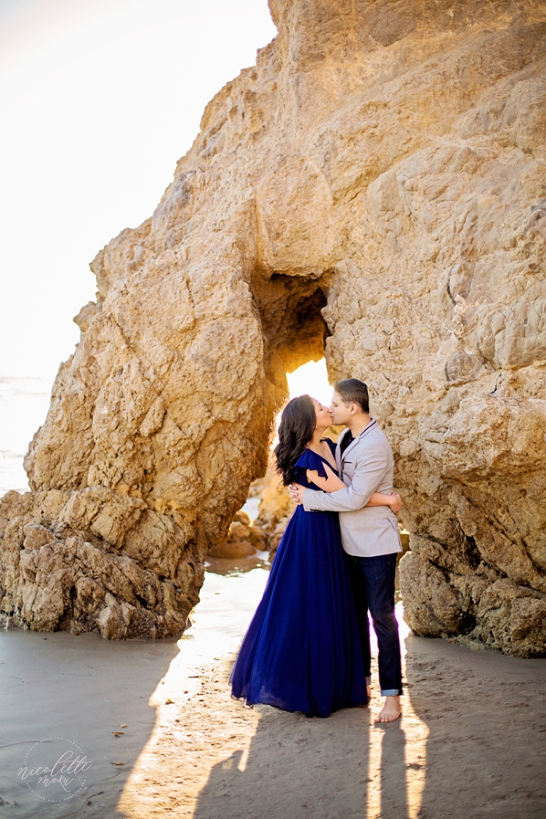 malibu engagement session, el matador engagement session, golden hour engagement session, sunset engagement session, sunset beach engagement, sunset photos, sunset engagement, beach engagement session, nicolette moku photography, whittier engagement photographer, whittier wedding photographer, natural light photographer
