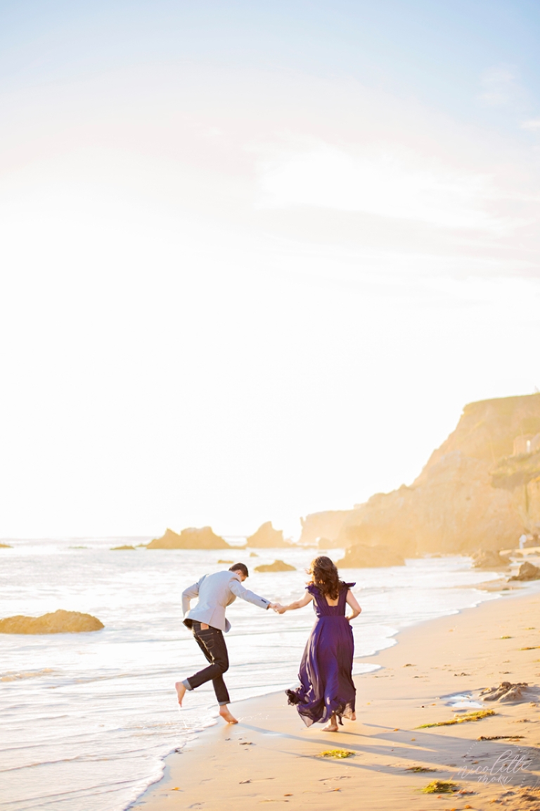 malibu engagement session, el matador engagement session, golden hour engagement session, sunset engagement session, sunset beach engagement, sunset photos, sunset engagement, beach engagement session, nicolette moku photography, whittier engagement photographer, whittier wedding photographer, natural light photographer