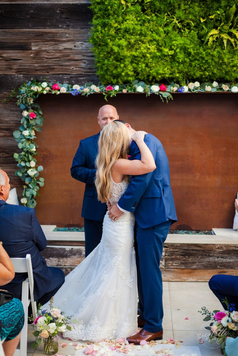 laguna beach wedding, playful wedding, beach wedding, oc beach wedding photographer, laguna beach wedding photographer, seven4one hotel wedding, cargo creative floral designs, badgley mishka wedding dress, designer wedding gown, vibrant wedding, fun wedding design, sunset beach wedding photos, whittier wedding photographer,