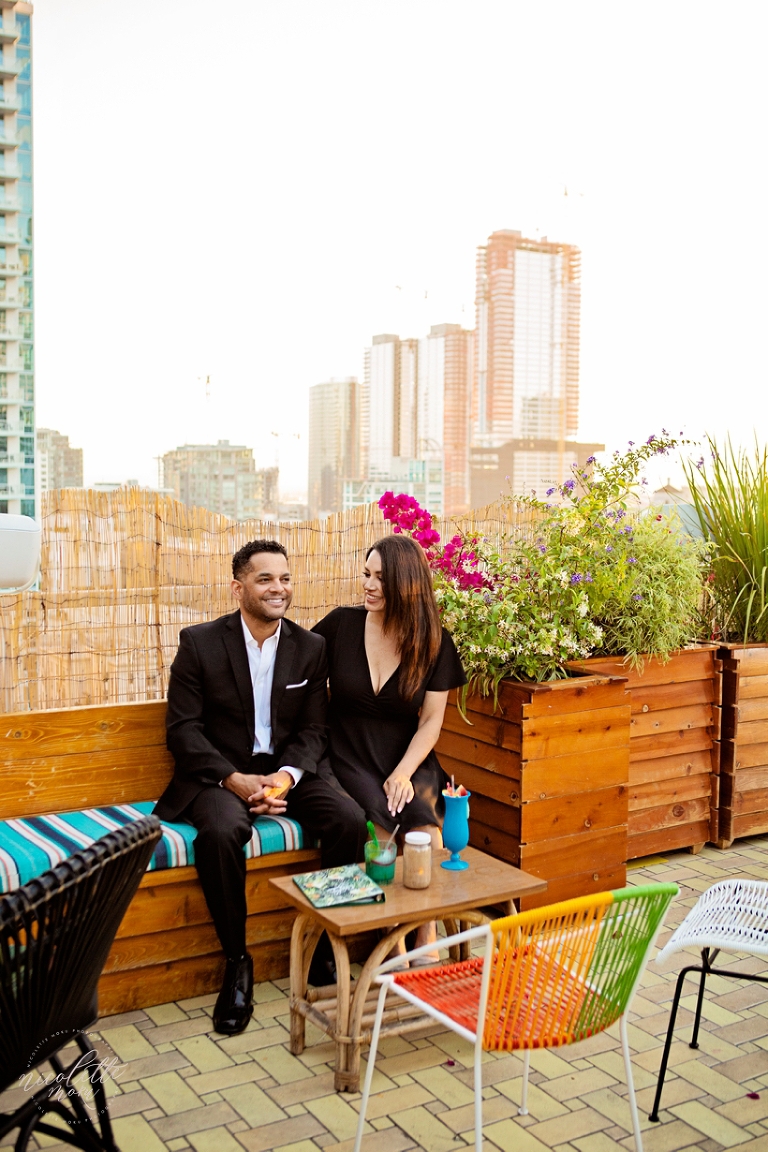 dtla, dtla engagement session, downtown la engagement session, modern lifestyle engagement, city portraits, highrise engagement photos, rooftop engagement session, rooftop portraits, rooftop couple portraits, downtown la rooftop photos, whittier engagement photographer, whittier wedding photographer, destination wedding photographer