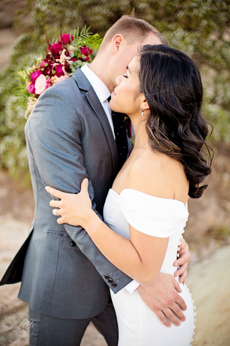 vasquez rocks wedding, desert wedding, sunset wedding photos, nicolette moku photography, lifestyle wedding photos, natural light photography, vasquez rocks engagement session, vasquez rocks portraits, desert portraits, desert couple portraits, whittier photographer, whittier wedding photographer