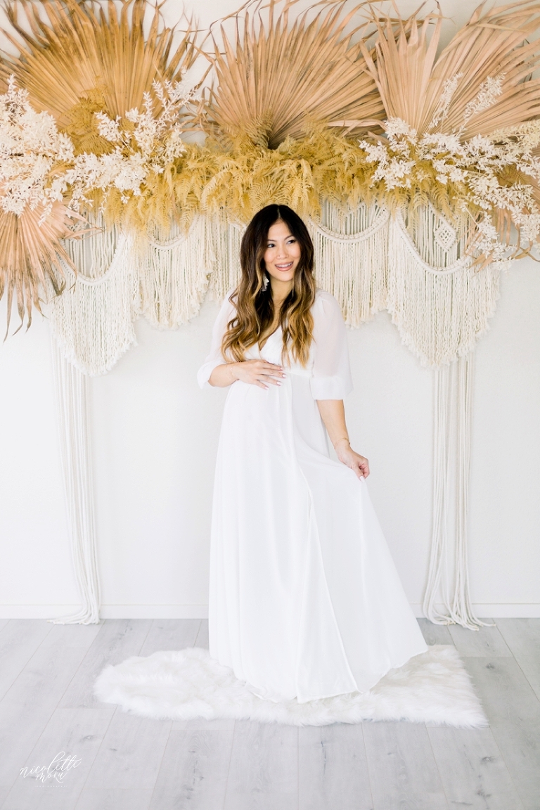 studio family photos, studio family portraits, studio maternity shoot, sudio maternity shoot, modern studio portraits, boho studio portraits, boho maternity studio session, whittier studio portraits