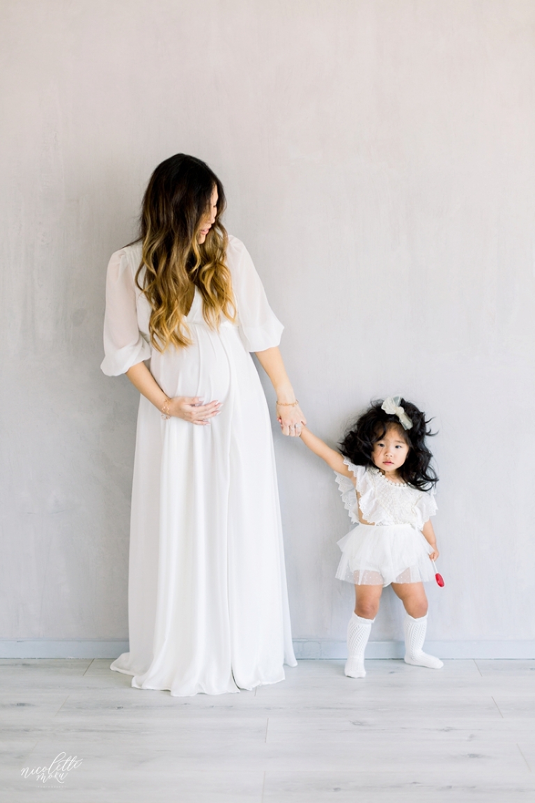 studio family photos, studio family portraits, studio maternity shoot, sudio maternity shoot, modern studio portraits, boho studio portraits, boho maternity studio session, whittier studio portraits