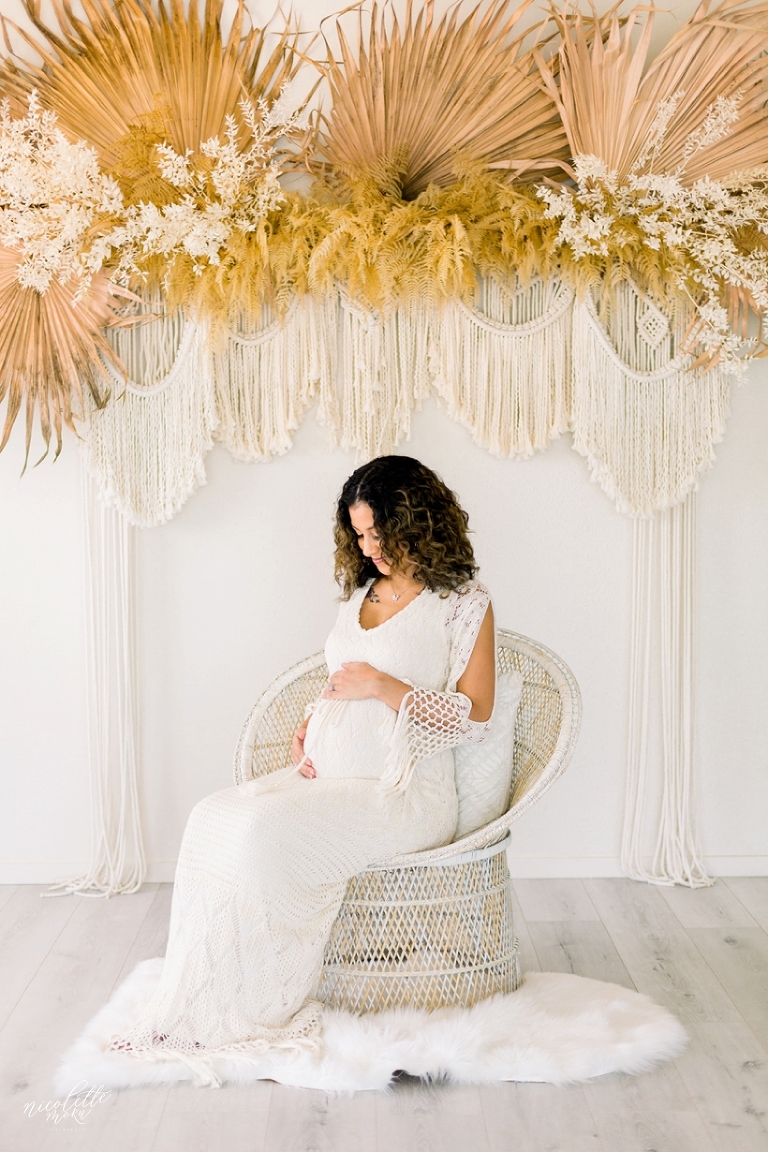studio maternity session, boho maternity session, modern studio maternity photos, studio maternity photos, whittier maternity photographer, whittier family photographer