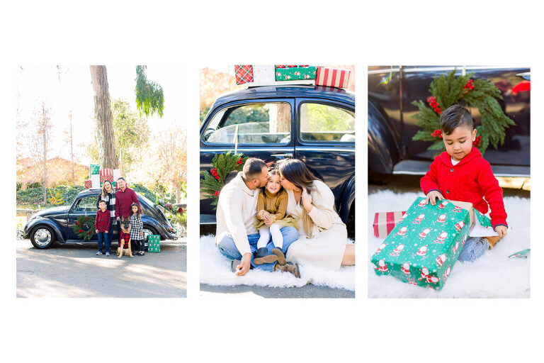 volkswagen bug christmas, vw bug christmas photos, vw bug christmas themed photos, vw bug christmas family photos, whittier family photographer